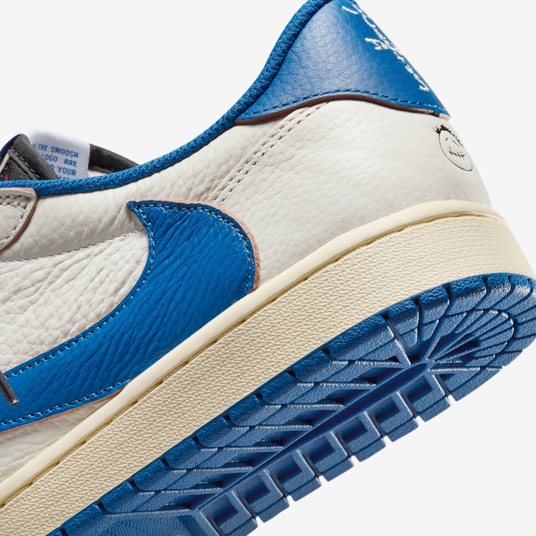 snkr_twitr's tweet image. Travis Scott x Fragment x Jordan 1 Retro Low OG SP 'Military Blue' images