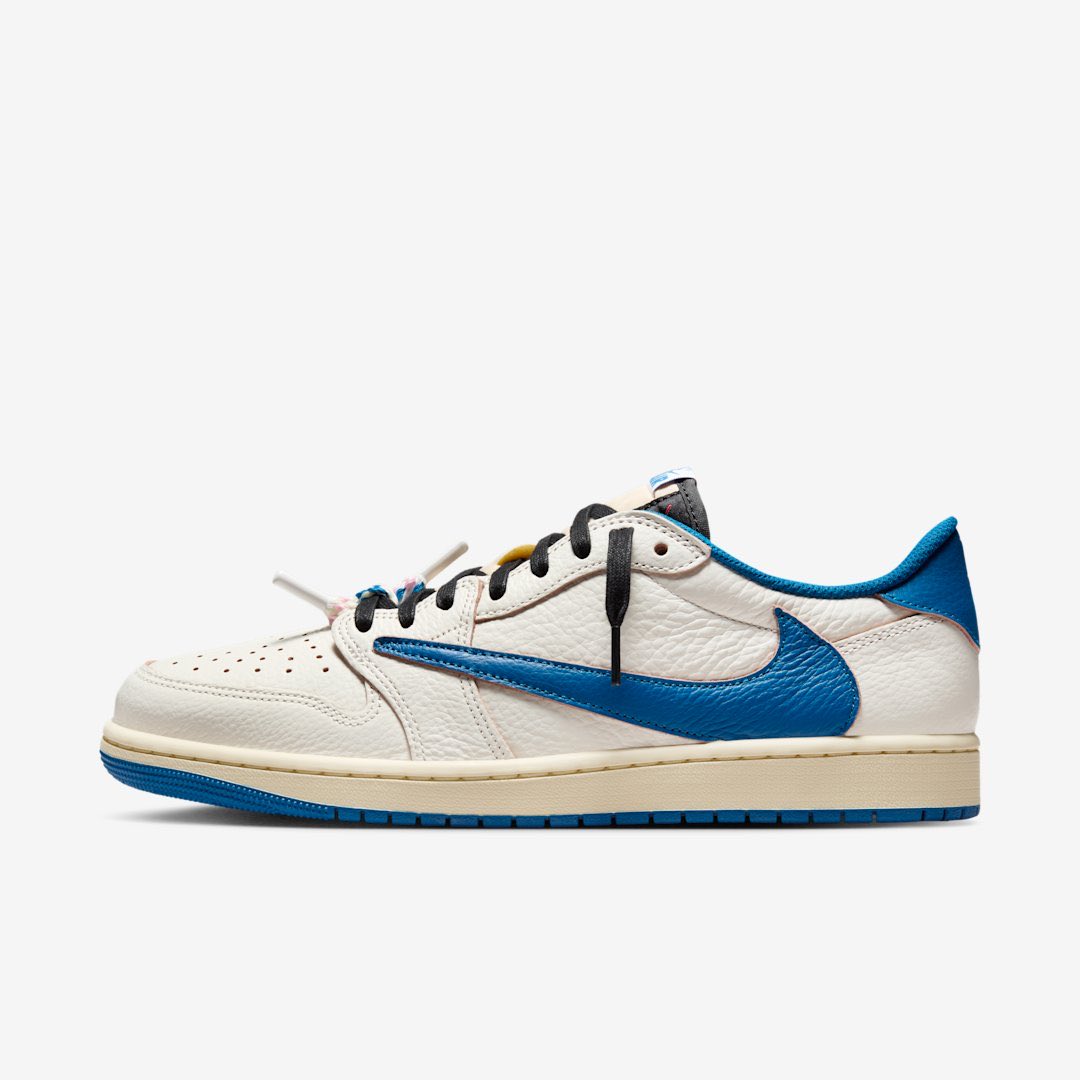 snkr_twitr's tweet image. Travis Scott x Fragment x Jordan 1 Retro Low OG SP 'Military Blue' images