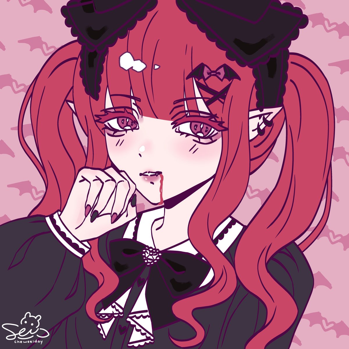 chewseiday's tweet image. ♡ #jiraikei #digitalart #ibispaintx #vampire