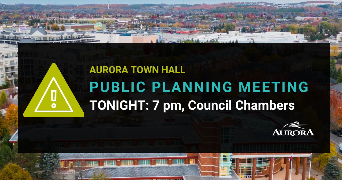 Tonight Council is holding a Public Planning Meeting. Due to ongoing website connection issues, we are sharing the agenda here. records.aurora.ca/WebLink/DocVie…