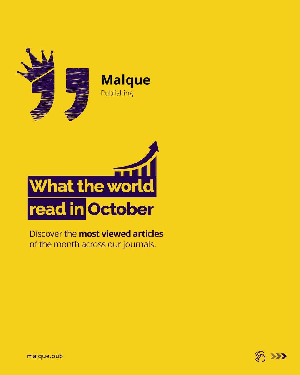 malquepub's tweet image. 📈 The most-read articles of October are here!

From health to wildlife, discover the top 3 in each Malque journal.

Congrats to all authors for the global impact! 🎉

🔗 Check them all: [colocar link do instagram]

#Malque #OpenAccess #TopArticles