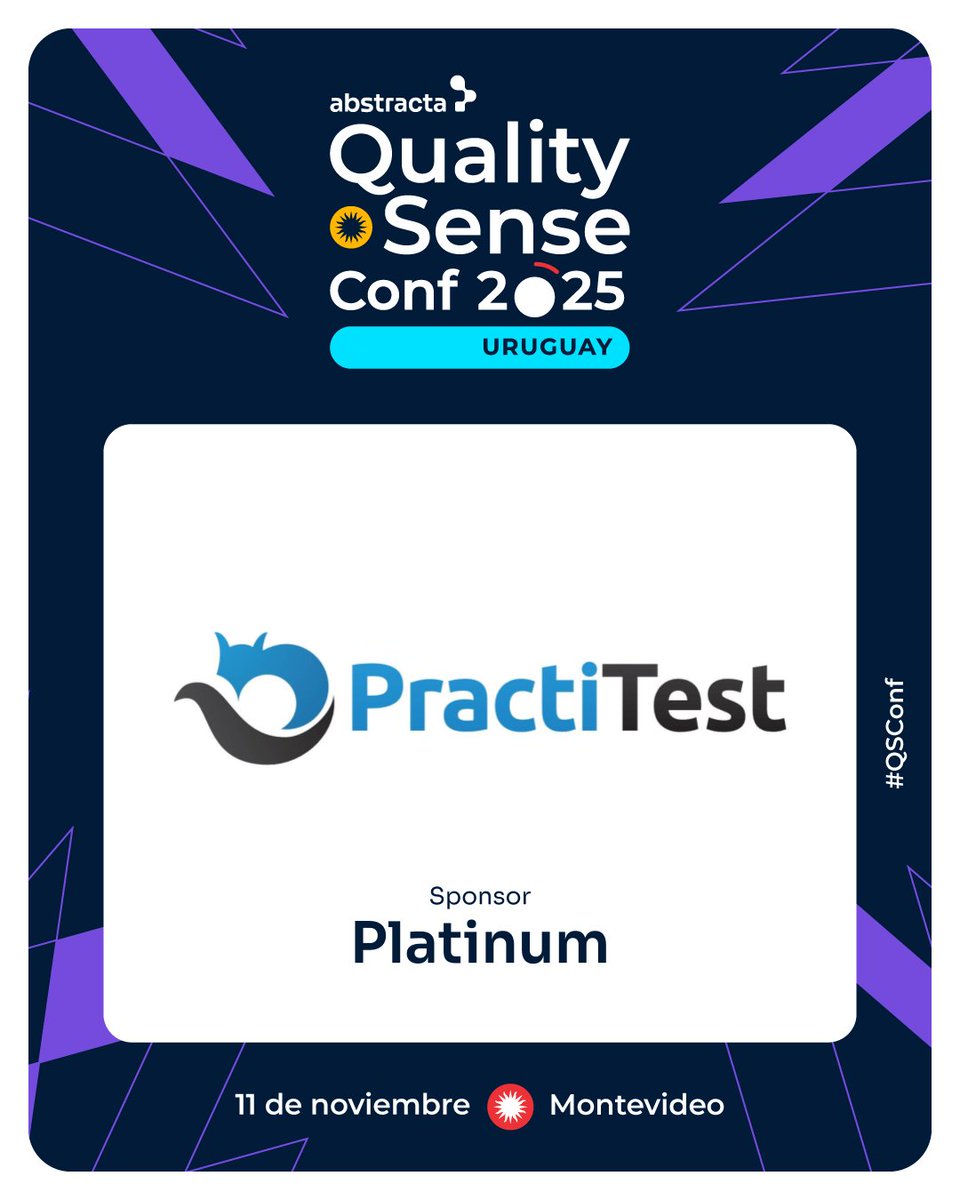 AbstractaLatam's tweet image. ¡Nos emociona contarles que @PractiTest se ha unido a la #QSConf2025 como sponsor! ¡Es una gran alegría contar con Practitest acompañando a esta comunidad en el aprendizaje, la innovación y la búsqueda de la excelencia!
👉 Regístrate y asegura tu lugar: qualitysenseconf.com