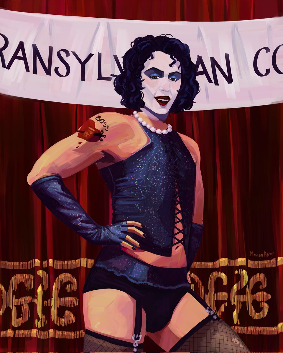 Fanart de Rocky Horror Picture Show porque fue su 50 aniversario y amo la película 🩸🗡️