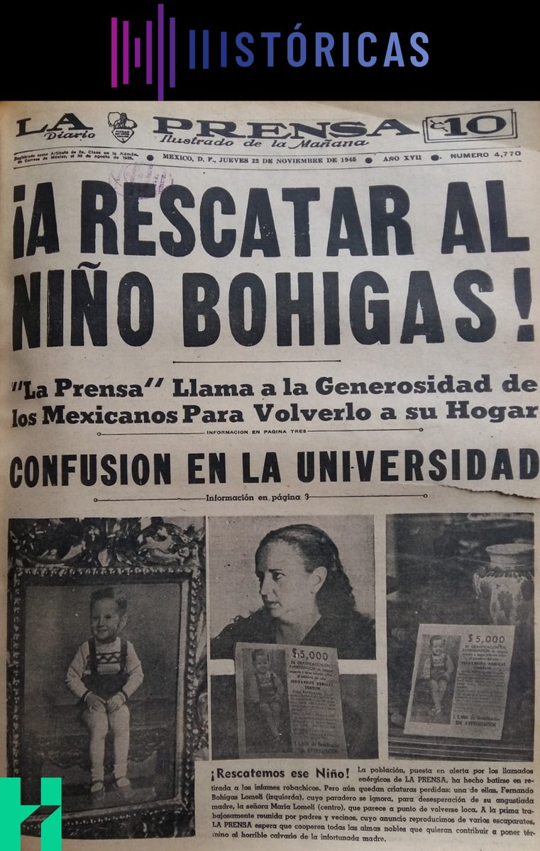 En 1945, el niño Fernando Bohigas fue secuestrado en la ciudad de México. Su caso conmovió a la sociedad y se convirtió en el caso más famoso del siglo XX mexicano. Te invitamos a escuchar este podcast y conocer más acerca de las reacciones de la sociedad
historicas.unam.mx/comunicacion-p…