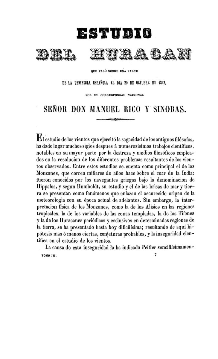 Brandeawine's tweet photo. 29 DE OCTUBRE .  Día negro en la #Historia de #España.  En 1842 #huracan  en #Andalucía   y  en 2024  #DANA  en #Valencia
D. Manuel Rico Sinobas (1819-1898)  físico y medico describe el  HURACAN que asoló Andalucía tal dia como hoy 
https://t.co/ogi6bK0JtS https://t.co/CNboo5rdO3