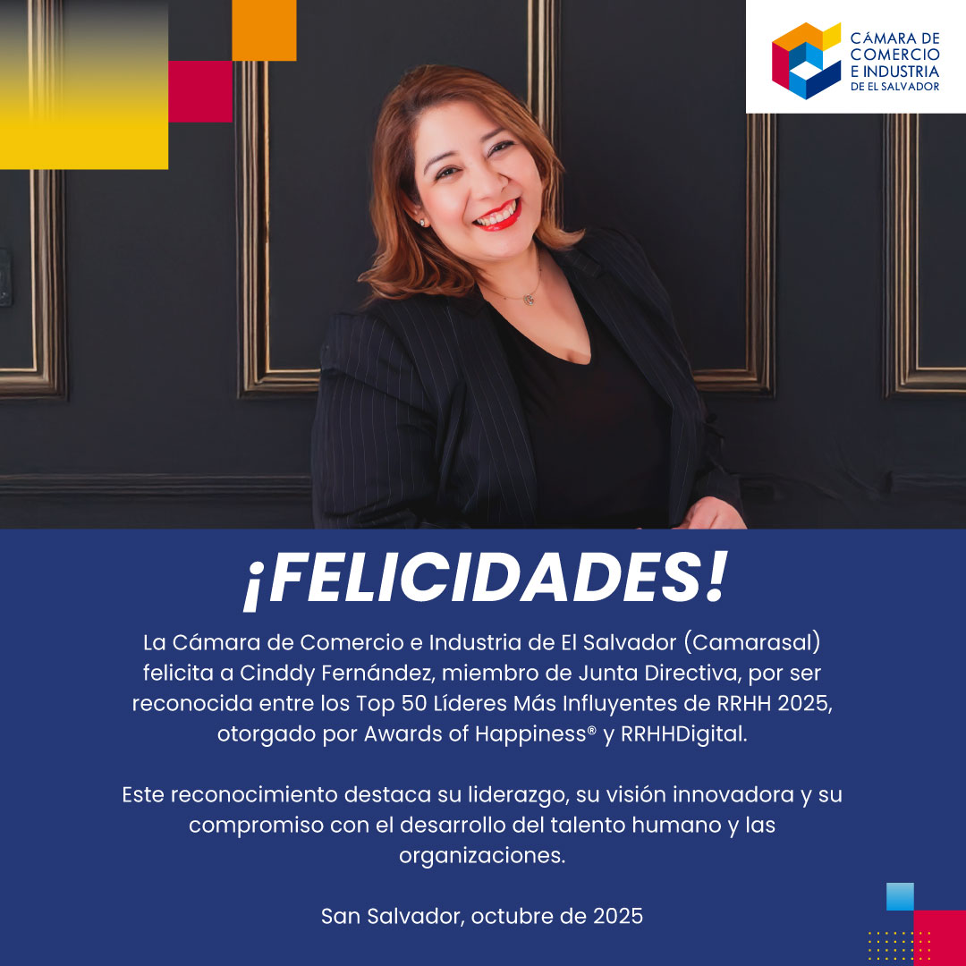 camarasal's tweet photo. En #Camarasal celebramos el reconocimiento otorgado a @CinddFernandez, miembro de nuestra Junta Directiva, por su destacada trayectoria y contribución al fortalecimiento del talento humano en las organizaciones.
Es #OrgulloCamarasal @GlobalEscom https://t.co/ZJoAyvW1VI