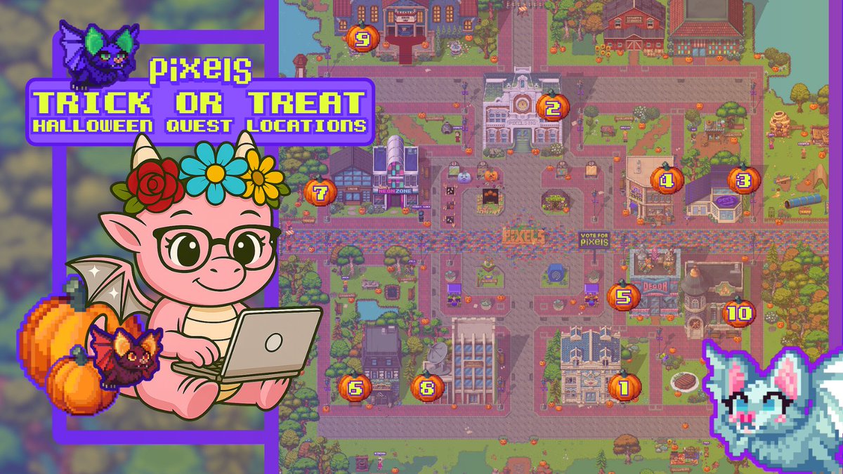 <a href="/pixels_online/">Pixels</a> Halloween Quest is live! AND ARE THOSE  BAT PETS???🦇

Complete the quest for your chance to snag one of SIX bats for this event! (Don't worry, if you don't snag a pet coupon this time, there will be another opportunity!)

Priya at the Terravilla Post Office need