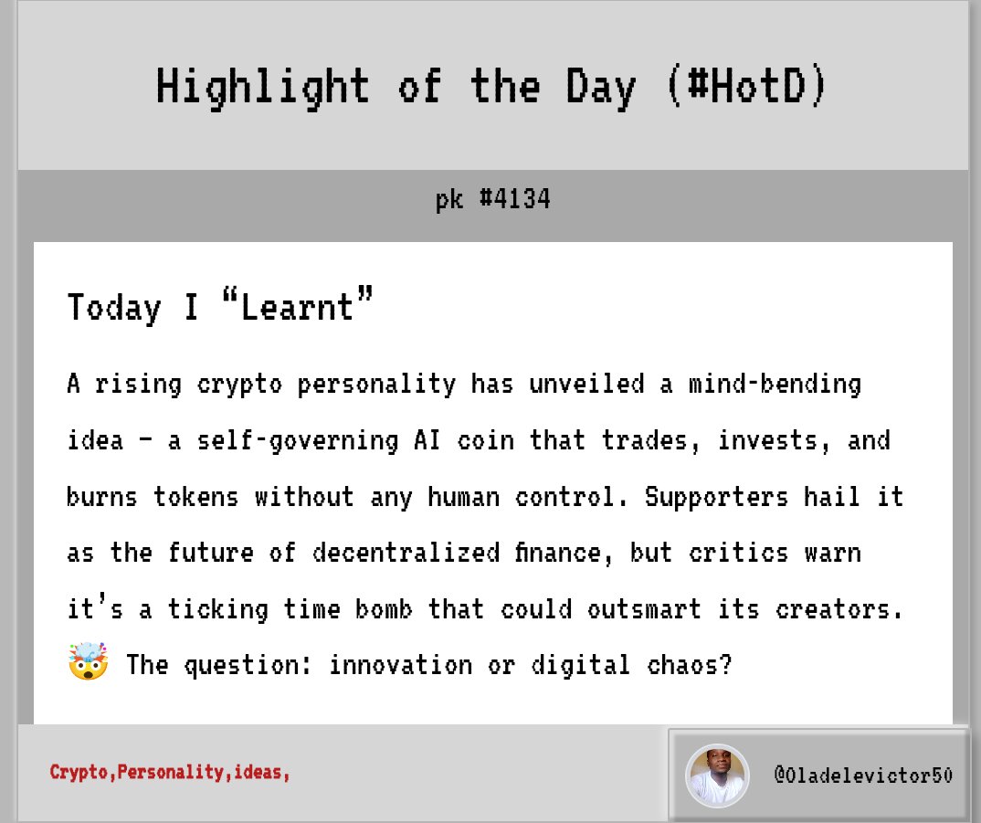 learnpool_fun's tweet image. 🦉 Highlight of the Day (#HotD) - 257

Congrats to @oladelevictor50 for winning today’s #HotD!

Is their submission verifiable?
Is it accurate?

Know something worth sharing?

Submit on the pk platform to generate a #LearnNFT on @Solana and stand a chance to earn $LEARN tokens
