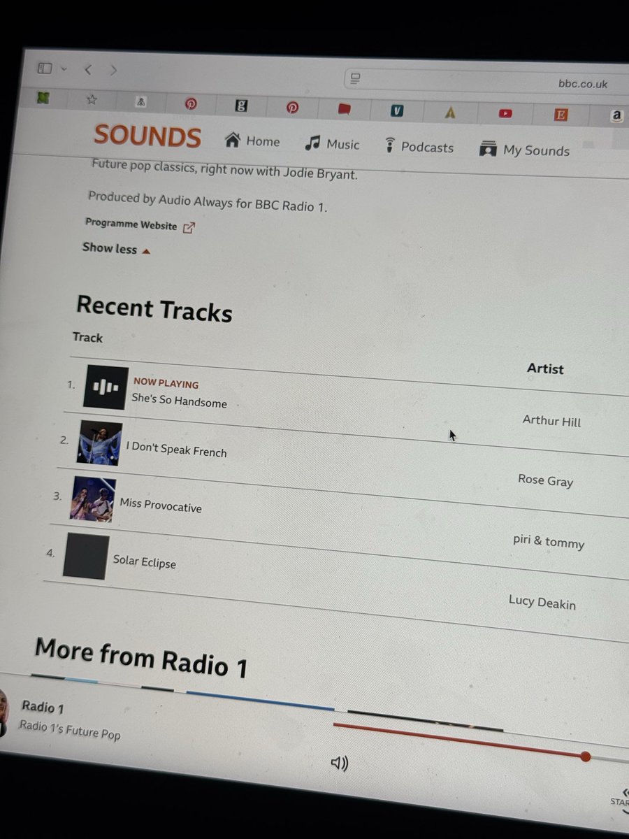 hearing arthur hill on the radio will never fail to blow my mind like wow that is just our small artist why is he on big radio 1