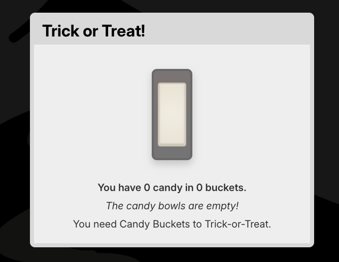 The Trick or Treat event is live!

Anyone with a candy bucket can ring the bell to claim candy.

🎃event.derpe.xyz