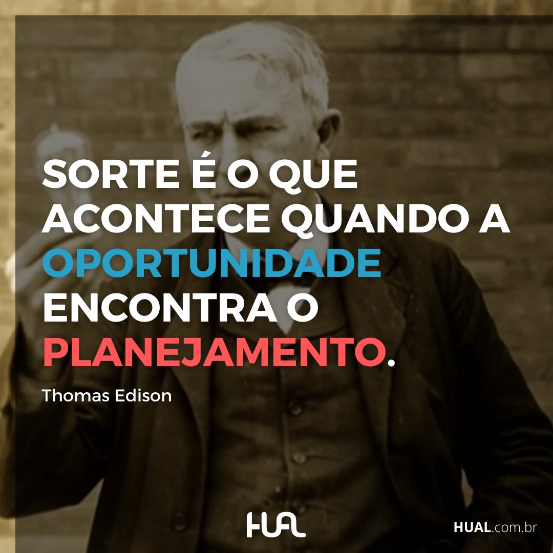 hUAL's tweet photo. Sorte é o que acontece quando a oportunidade encontra o planejamento.

Thomas Edison https://t.co/ICgTIBmtUL