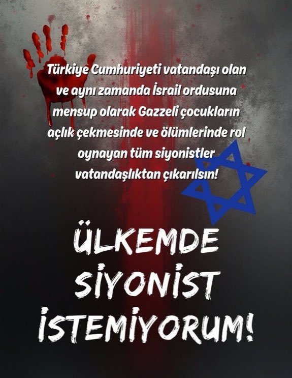 ✋#ÜlkemdeSiyonistİstemiyorum 🚫