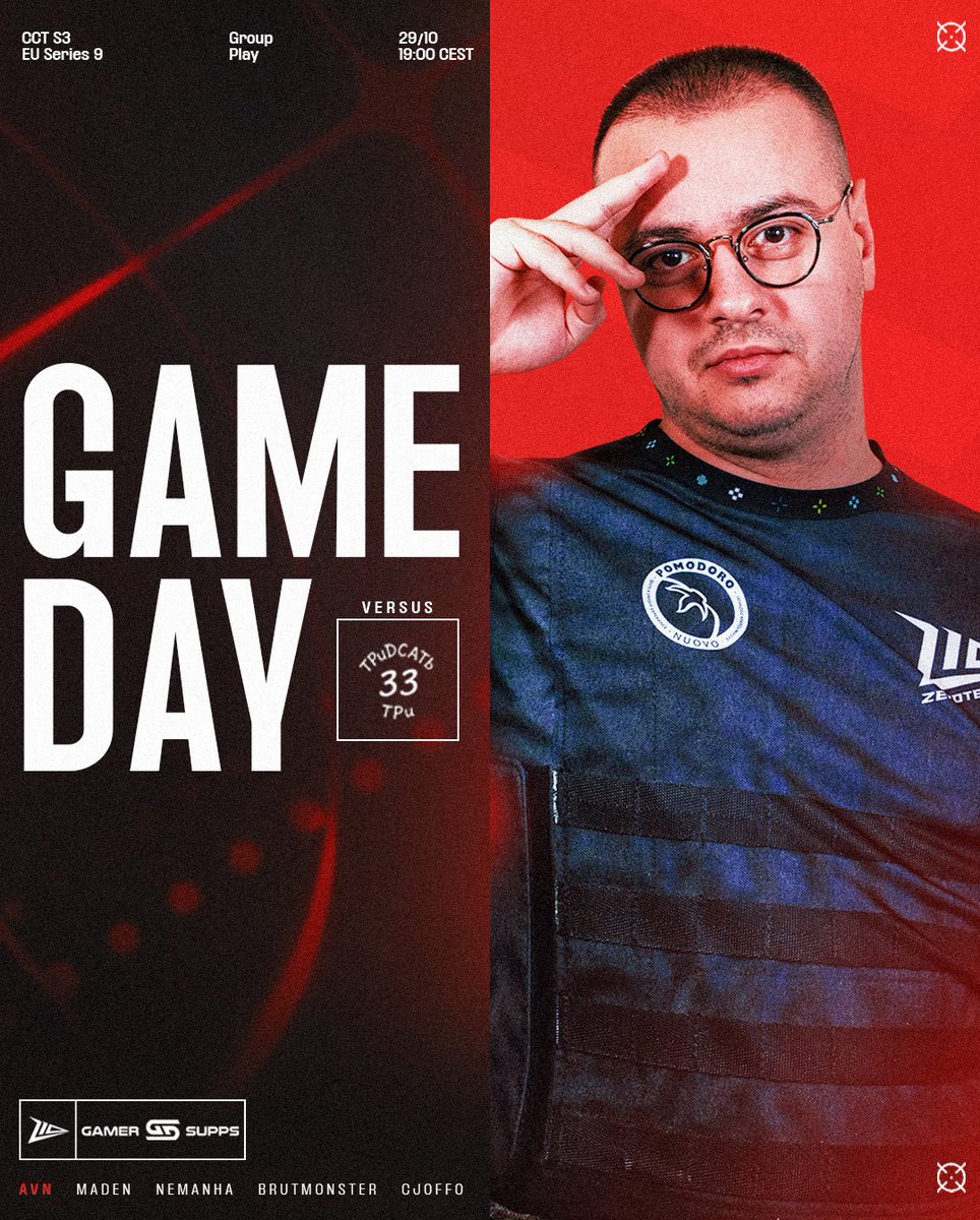 Fighting for the play-offs today!!

🕐 19:00 CET
🆚 33 
📺 kick.com/cct_cs

#Z10WIN #WeMakeHeroes #CS2