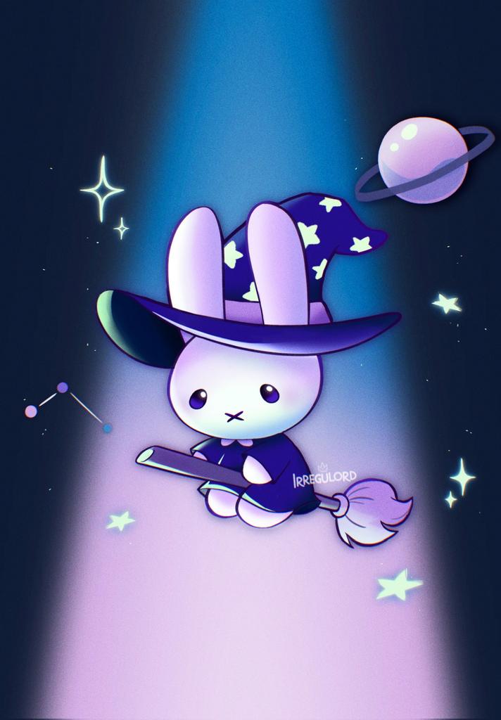 Got a print made out of this one for my studio wall  🌌✨️
#miffy #halloweenart #digitalart