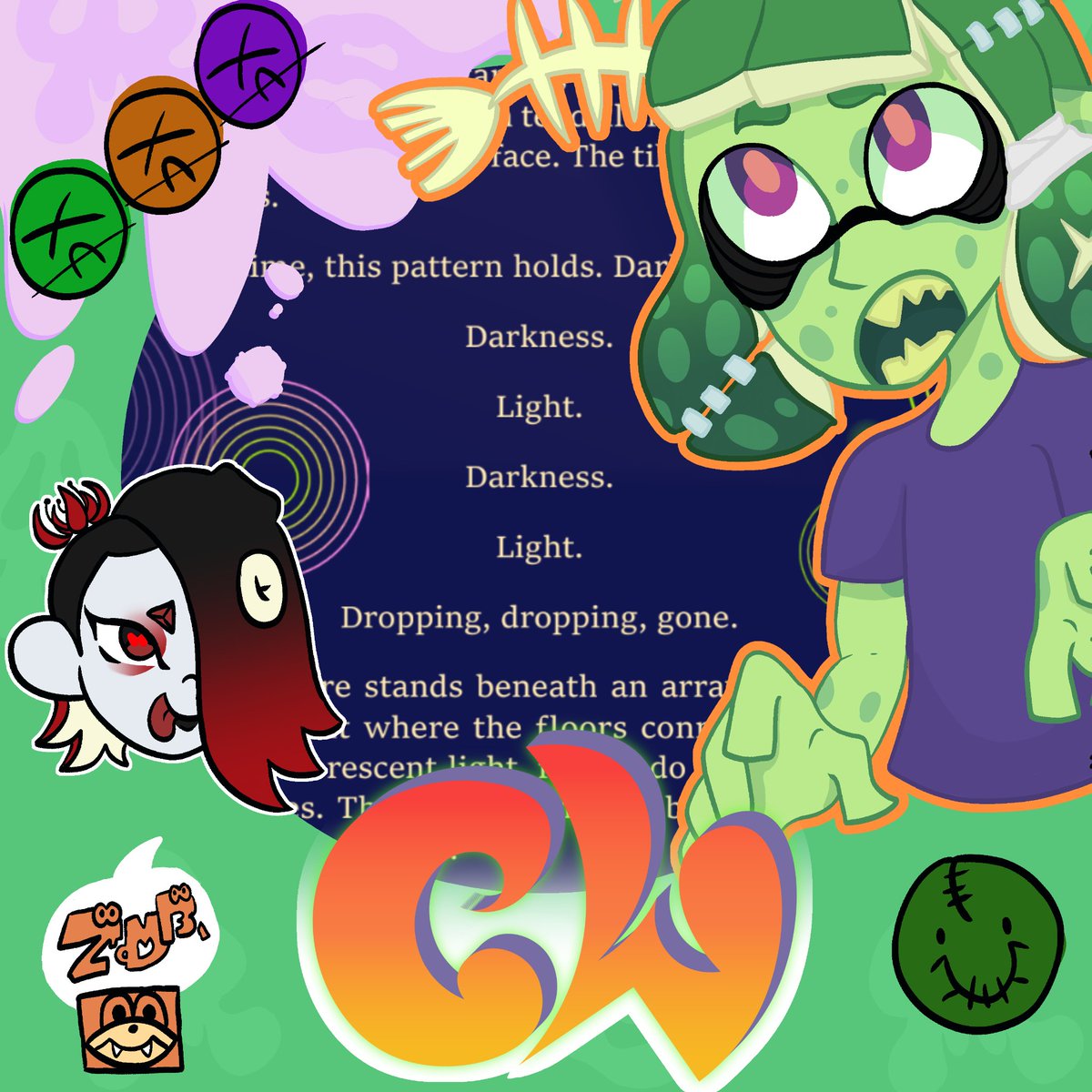 It's the spookiest time of the year, and I've got a brand-new Splatfic coming at ya on behalf of <a href="/cephaloween/">Cephaloween | Splatoween Zine | OUT NOW!🎃👻🕸️</a>!!

What could be behind this flash of light and darkness? You'll just have to find out when the zine releases this coming HALLOWEEN NIGHT 🎃🦇