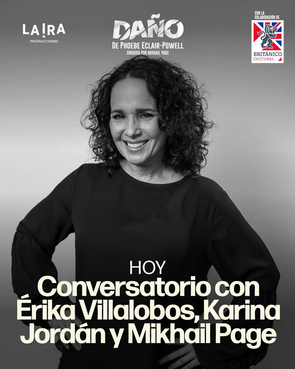 ✨ ¡HOY es día de conversatorio! ✨
Después de la función de DAÑO, quédate a conversar con Érika Villalobos, Karina Jordán y Mikhail Page 🎭

Una oportunidad única para conocer más sobre la obra, los personajes y todo lo que ocurre en escenario 👀