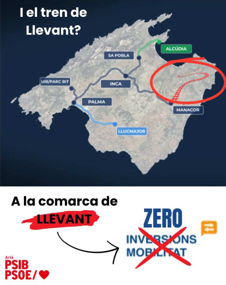 <a href="/mobihab_GOIB/">Conselleria d'Habitatge, Territori i Mobilitat</a> <a href="/sferroviarism/">SFM</a> <a href="/goib/">Govern de les Illes Balears</a> <a href="/jluismateo10/">Jose Luis Mateo Hernández</a> <a href="/MargaProhens/">Marga Prohens</a> Entenc que ja es preparen per l’ampliació del tren cap a Llevant. #volemtrendellevant #comarcallevant