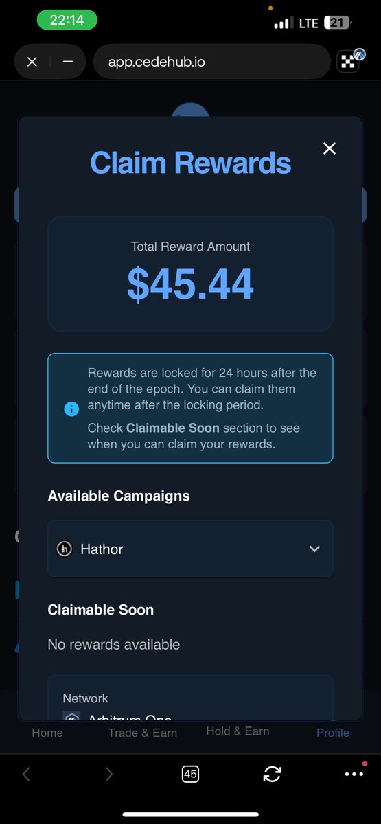 Job-fi + Trade-fi >>

Web3 did!!!!!!
$1045 bagged!

I’ll never get tired of speaking about earning on Cede Hub. $45 USDT bagged in 3 days just for trading campaigns.

I’ll be attending and speaking at the CedeHub IRL event in Abuja. If you want to get onboarded live, apply ooo!