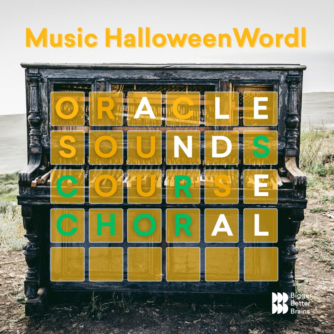 bb_brains's tweet image. 🎃👻 Music Halloween Wordl! 👻🎶

We’ve hidden a spooky and musical word in today’s Halloween Wordl. Can you guess it?

Drop your answers in the comments ⬇️ let’s see who cracks it first!

#biggerbetterbrains #musiclearning #Halloween