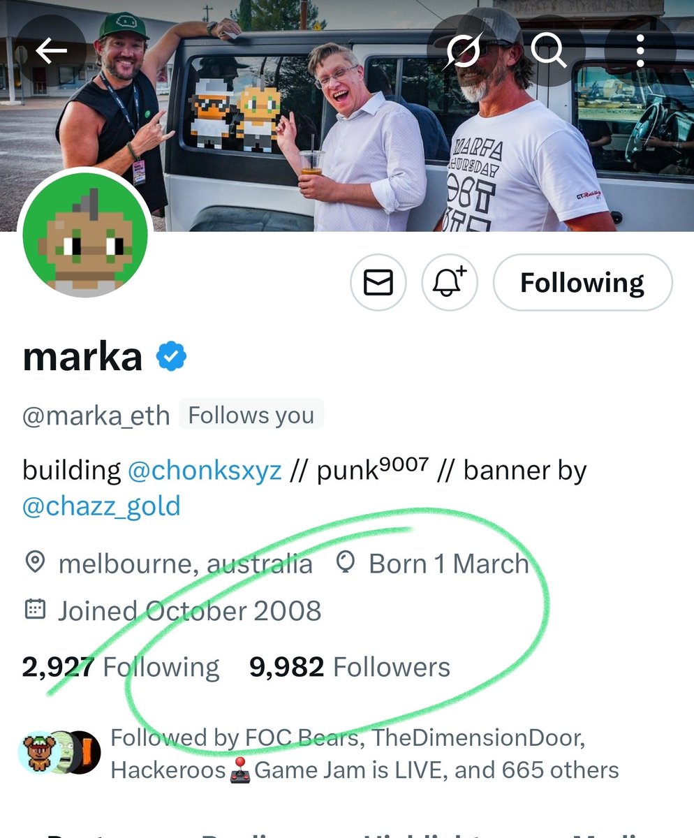 GTSewell's tweet image. For the love of God, can we get this man another 18 frens to tip him over the 10k mark!?

It bothers me (OCD) that @marka_eth has 83,300 children aka @chonksxyz and is still sub 10k frens. 

Twitter, do your magic! 😘