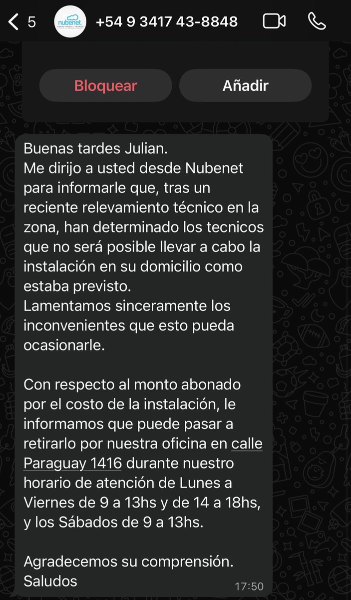 La recomendación es que jamás contraten Nubenet y ni siquiera llegue a tener el servicio. 14 dias para avisarme que en esta zona no trabajan y tengo que ir a buscar en efectivo un pago de instalación a su local 🤡<a href="/PreciosRosario2/">PreciosRosario</a>
