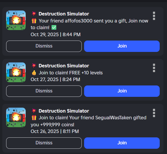 noahrobotik's tweet photo. @ClamENZPlayz @silkygames @Roblox Here this is what happened now it spams me with this https://t.co/RmZeZw1N3X