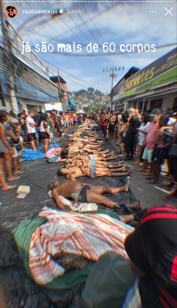 Os cadáveres foram enfileirados no Complexo da Penha. Alguns decapitados. Todos homens, a maioria pretos e pardos, sem direito a julgamento. Não se pode naturalizar tamanha barbárie.