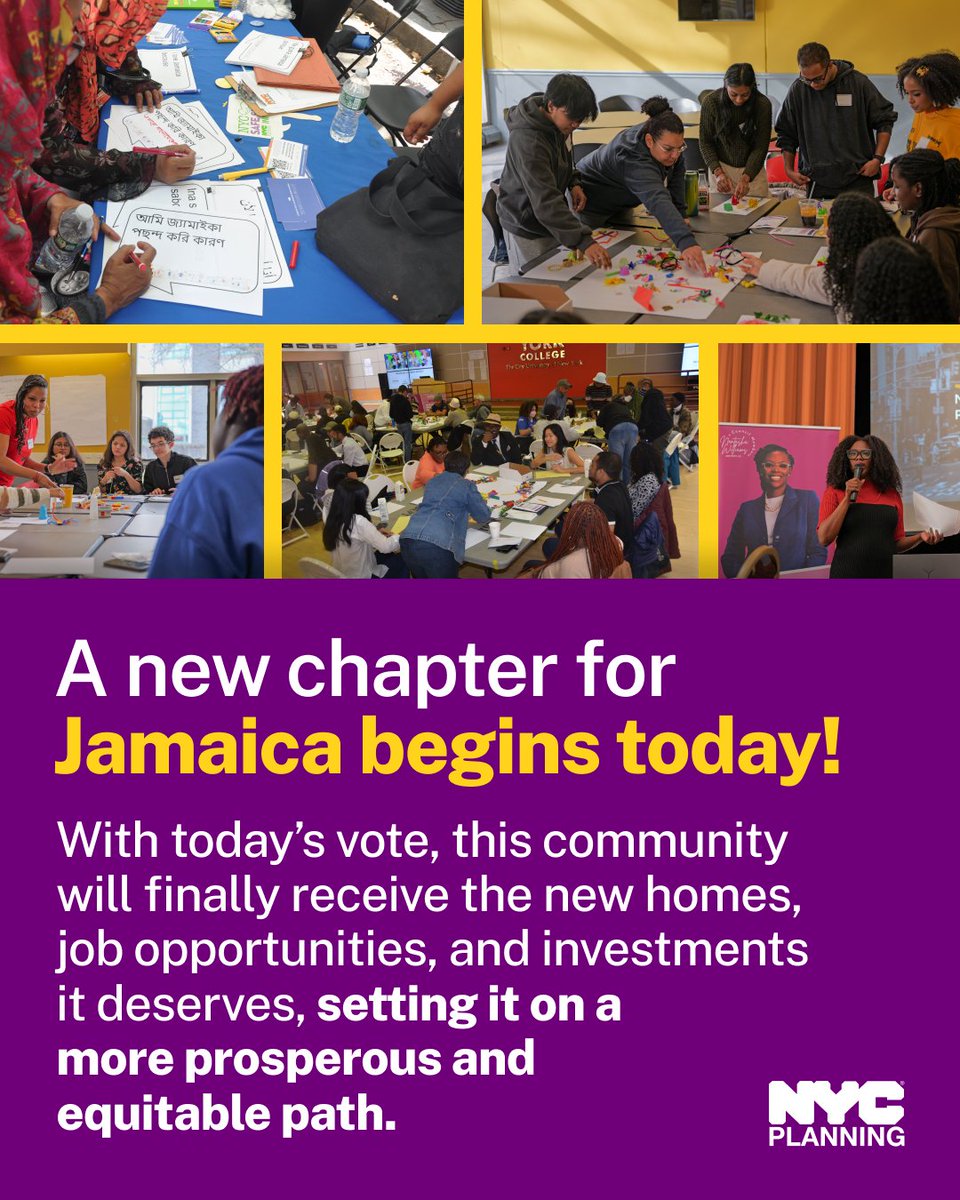 Thank you to <a href="/CMNantashaW/">Nantasha Williams</a>, <a href="/NYCSpeakerAdams/">Adrienne Adams</a>, <a href="/JimGennaro/">James F. Gennaro</a>, Chairs <a href="/CMKevinCRiley/">Council Member Kevin C. Riley</a> &amp; <a href="/CMSalamancaJr/">Rafael Salamanca, Jr.</a> + <a href="/NYCCouncil/">Boo York City Council 👻</a> for supporting this transformative plan for a more affordable, prosperous and vibrant Jamaica!