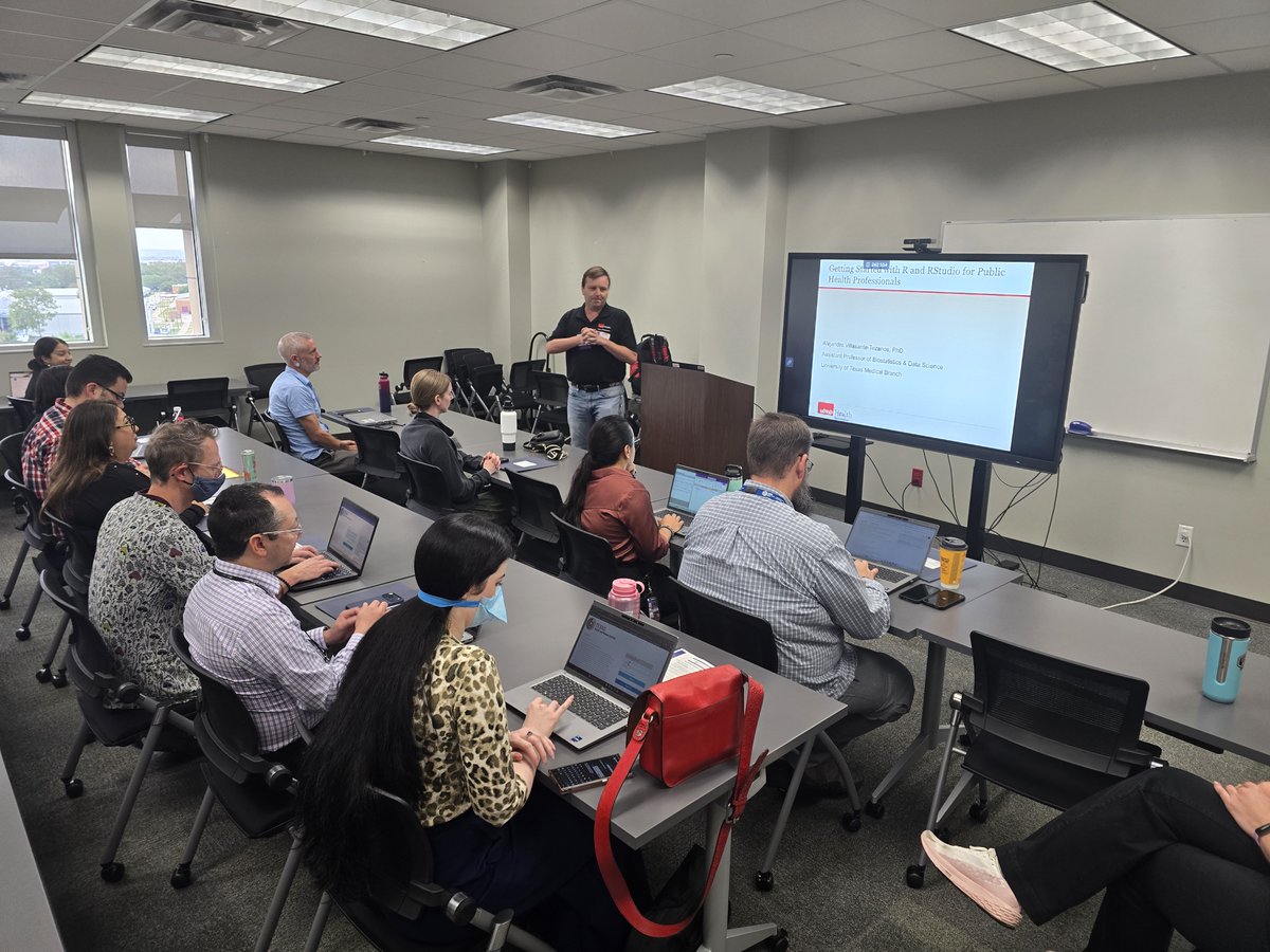 utmb_biostatds's tweet photo. Dr. @avillasante represented @utmbhealth at the inaugural PHAR 2025 Conference, hosted by @TexasDSHS in Austin, where he led a hands-on “Introduction to R” workshop. PHAR brings DSHS staff together statewide to strengthen research and analytics! #HealthAnalytics #PublicHealth https://t.co/opPGNlDq3Y