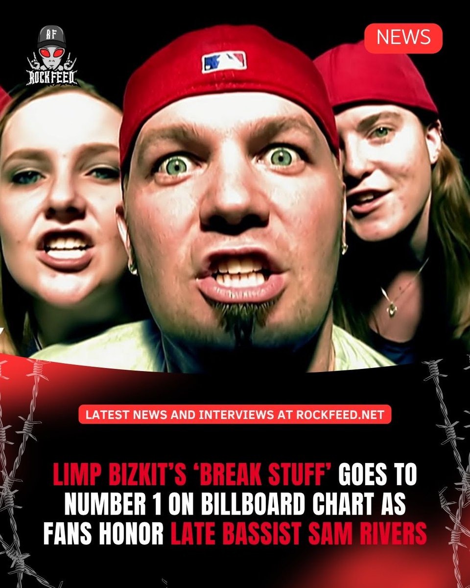 “Break Stuff” just hit No.1 on Billboard’s Hot Hard Rock Songs chart, over two decades after its release.

The renewed surge comes as fans continue to honor Limp Bizkit’s late bassist Sam Rivers, whose passing sparked a wave of tributes and nostalgia.

Originally released in