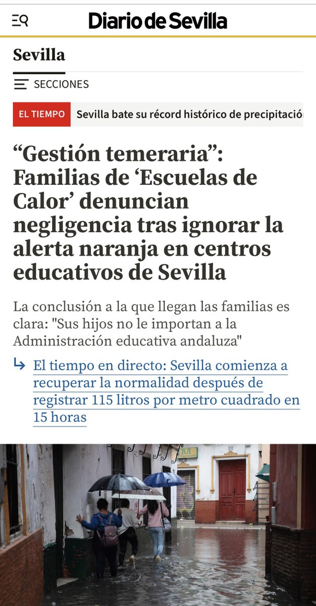 🚨GESTIÓN TEMERARIA. Definición 

🚩Niños rescatados por bomberos en sus colegios.
🚩Niños atrapados en cercanías camino de su Institutos.
🚩Niños atrapados en carreteras anegadas.
🚩Niños esperando horas a ser recogidos porque sus madres estaban atascadas en carreteras inundadas