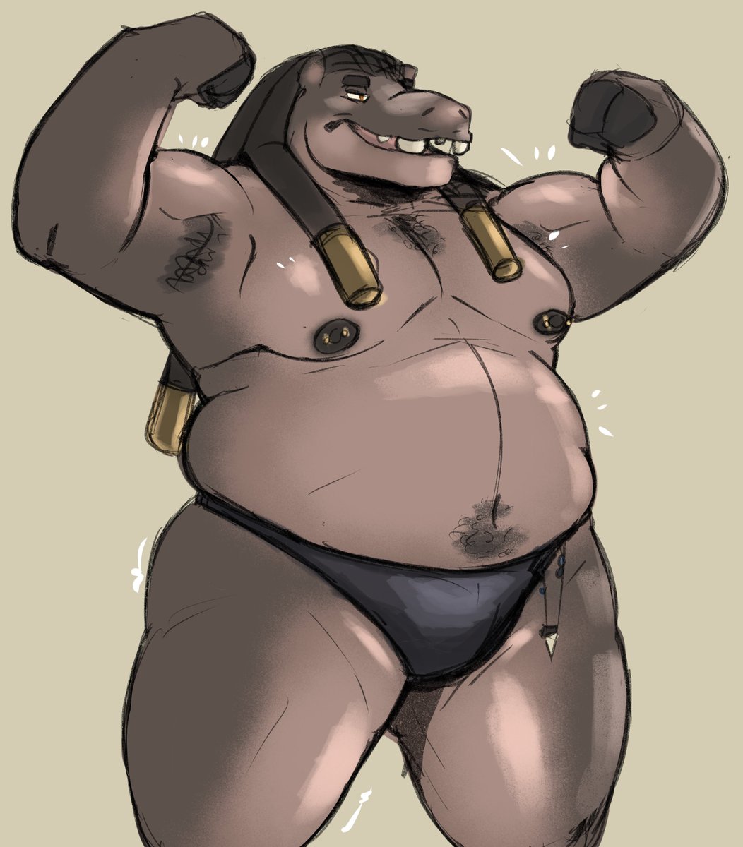 BonJac0b's tweet photo. Didn't get any use outta my real speedo this summer so I sketched my sona in it 🦛 https://t.co/5C7c2G7fO1