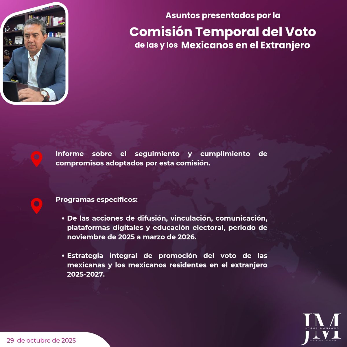 🗳️ Sesionamos con la Comisión Temporal del Voto de las y los Mexicanos en el Extranjero del <a href="/INEMexico/">@INEMexico</a>. 

Presentamos un informe y dos programas específicos.

Conócelos aquí 👇🏽

#VivamosLaDemocracia