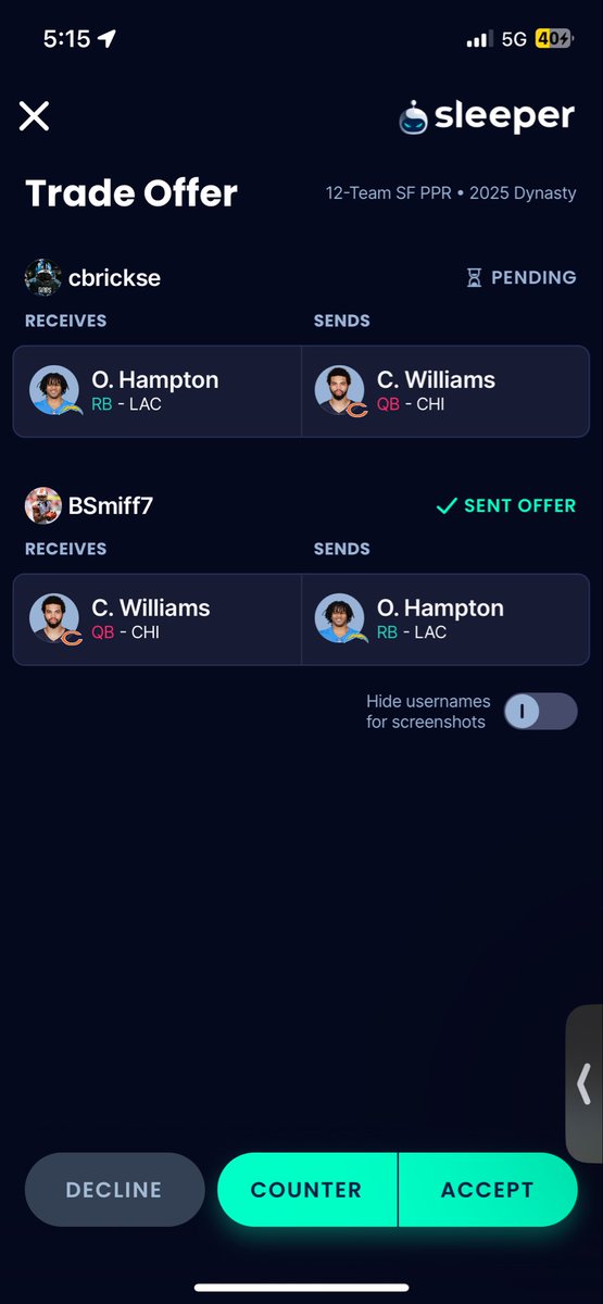 ConorBrickse's tweet photo. @DynastyDadFF @FFSnoog 12 team SF PPR. Have hurts,Jayden,Maye,Darnold at qb 
Gibbs,Taylor,Jeanty at RB https://t.co/uZ7IWHvich