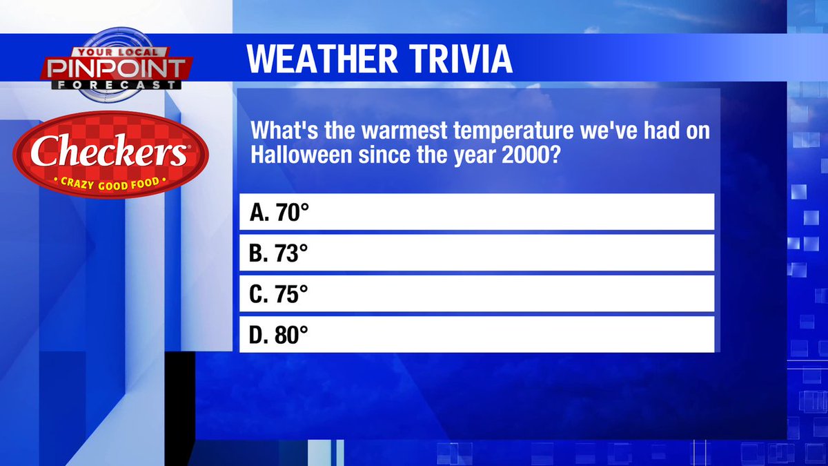 Here's today's weather trivia question - good luck!