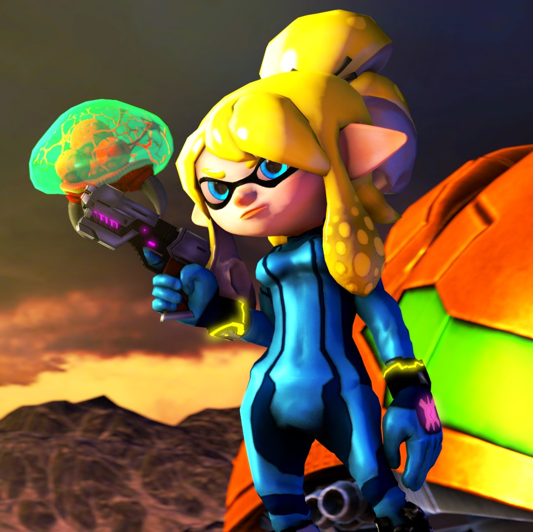 Inkling Samus to showcase a new model for SFM which I'm collaborating with EricoTheFandomWonder on
#Splatoon #SFM #metroid