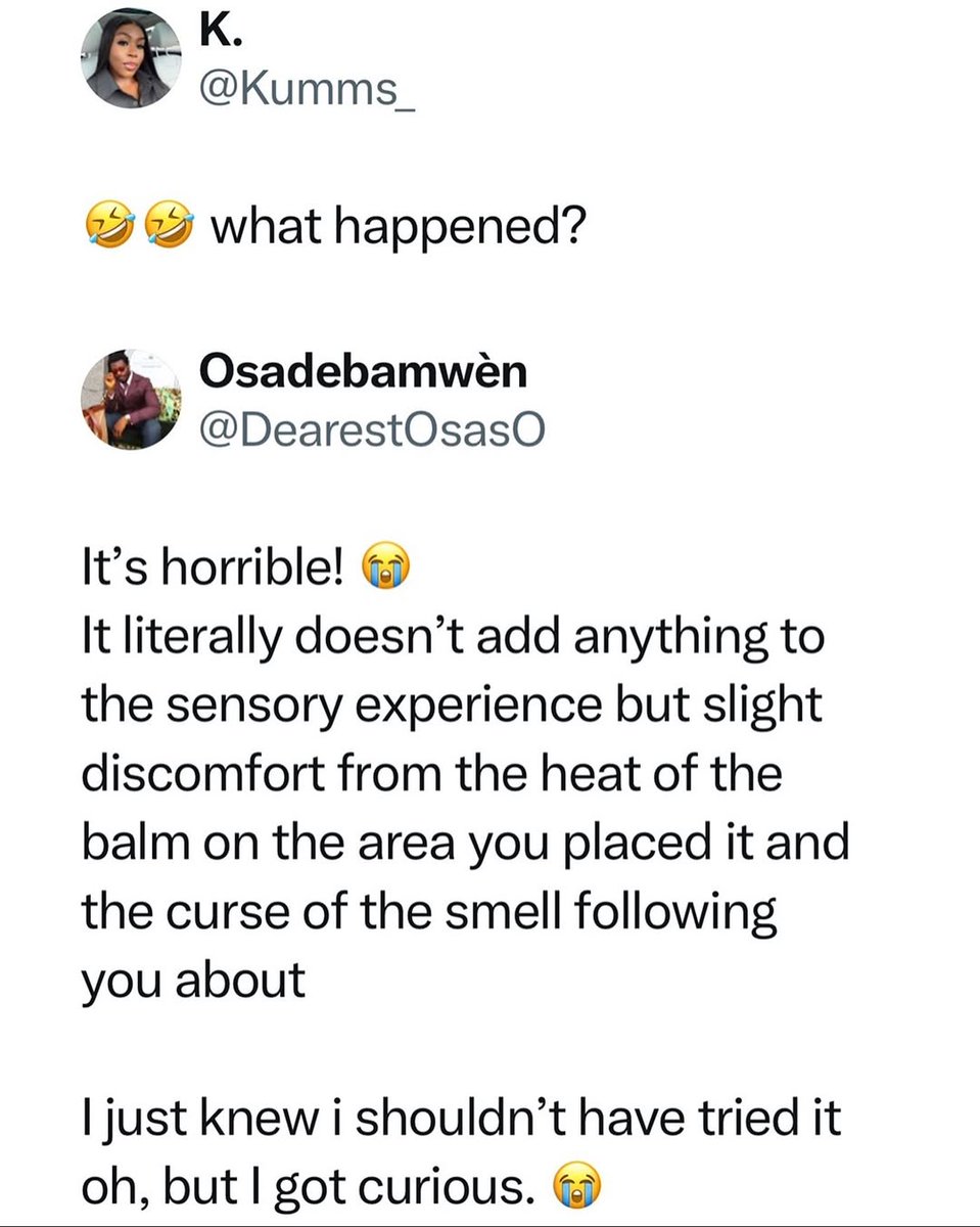 the_gistarena's tweet image. Una dey run PR for aboniki balm?😩😂

Follow @the_gistarena to stay up-to-date 

#publicrelation #abonikibalm #twitterthreads #the_gistarena