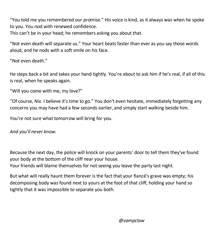 vampclaw's tweet photo. 🖤🎃 #nixtober25 🎃🖤

prompt 6: halloween party

kinda sad this is the last part, it was so fun writing this story!! and thanks for trusting the process ♥️

usual tw: dark themes, horror, blood.

(song that inspires the whole scenario in the replies)

🦇🎃🕸️👻 https://t.co/vDtgXW2t6U