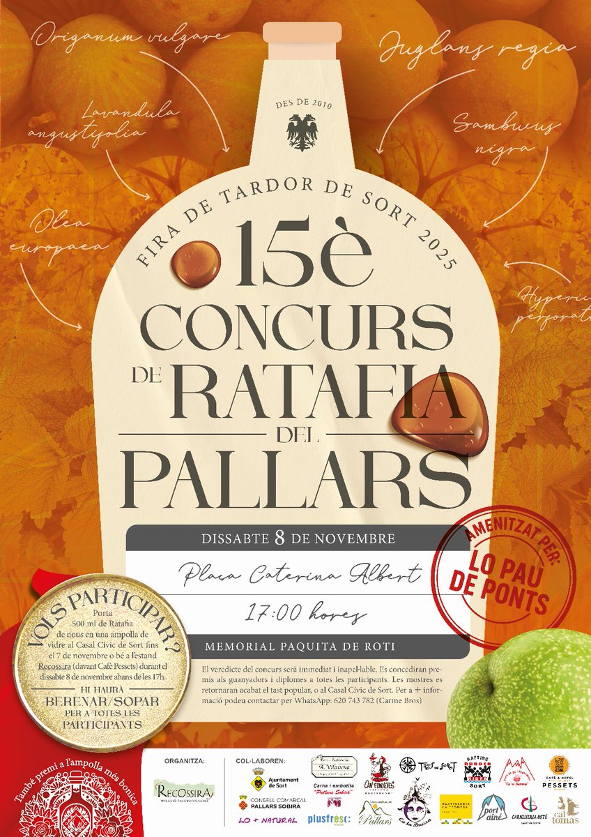 Recossira's tweet photo. Torna el Concurs de Ratafia del Pallars. En portem 15 edicions.  Cultura i tradició. Veniu i disfruteu del nostre tresor, la Ratafia. https://t.co/KLy321geRy