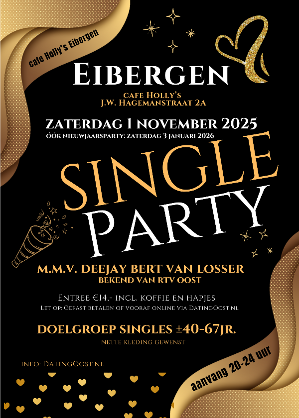 DatingOost's tweet photo. Morgen in Lochem speeddating 70+ &amp; Eibergen singlesfeestje 40-67jr.
zat. 1 nov. singlescafe cafe Holly's Eibergen mmv deejay Bert van Losser, bekend van RTV Oost. #speeddate #senioren #singles #Lochem #Eibergen #DatingOost #singlparty Meer info → https://t.co/JLQOg16FrR https://t.co/ERENqNpjcr