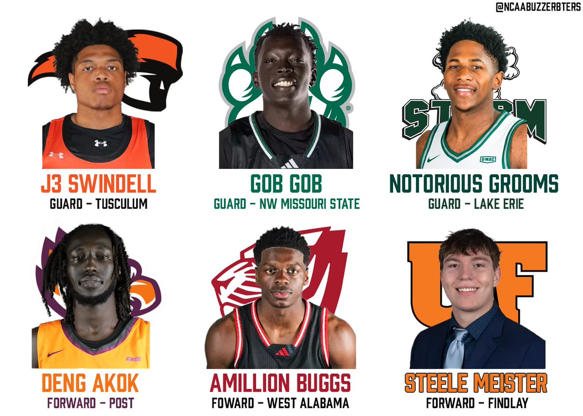 The 2025-26 Division 2 Men's Basketball 
"First-Team All-Name Team"