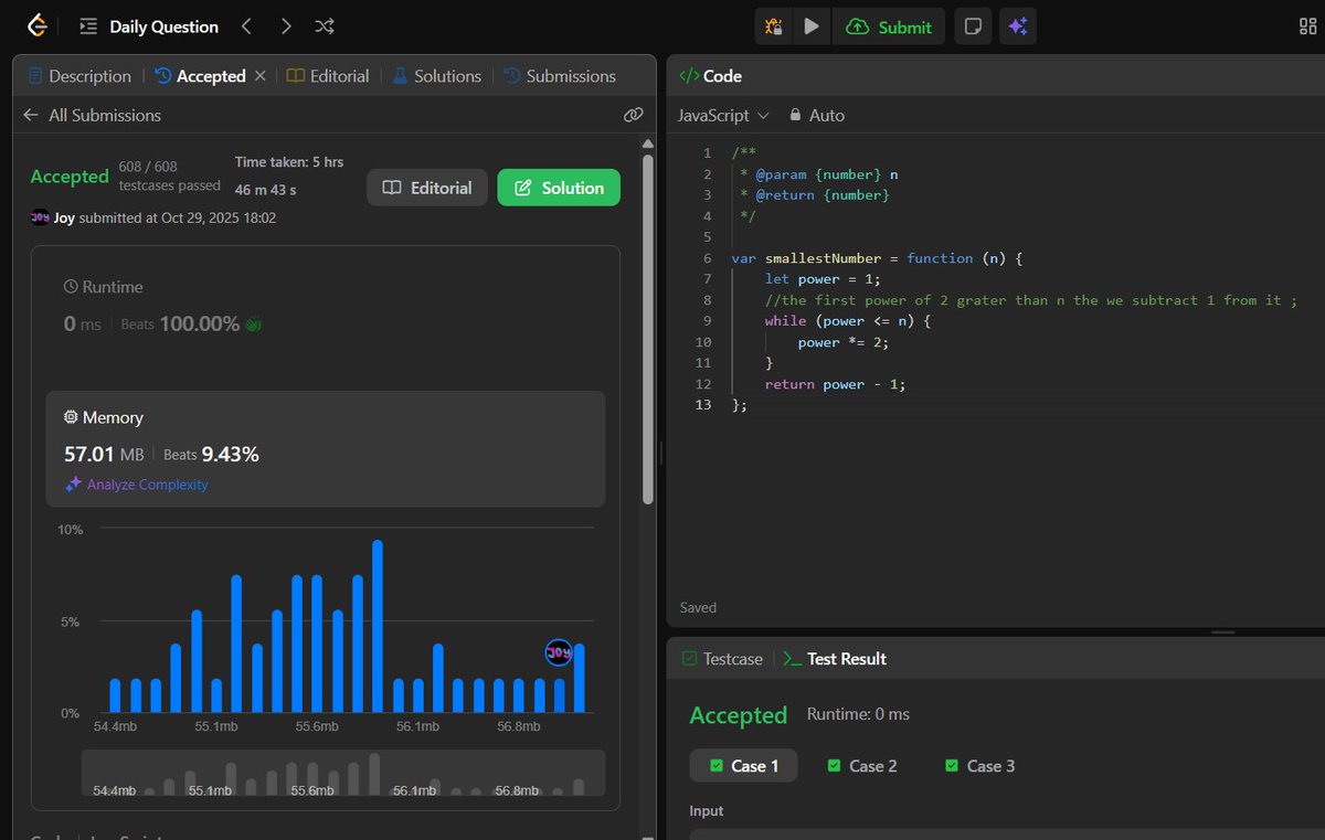 blaq_coder's tweet image. Day 30/100 of #100DaysOfCode   

 - Had the technical stage of my interview today  
 - Solved LeetCode POTD  
 - Spent time revisiting the questions I was asked today

  #100DaysOfCode #FrontendDev