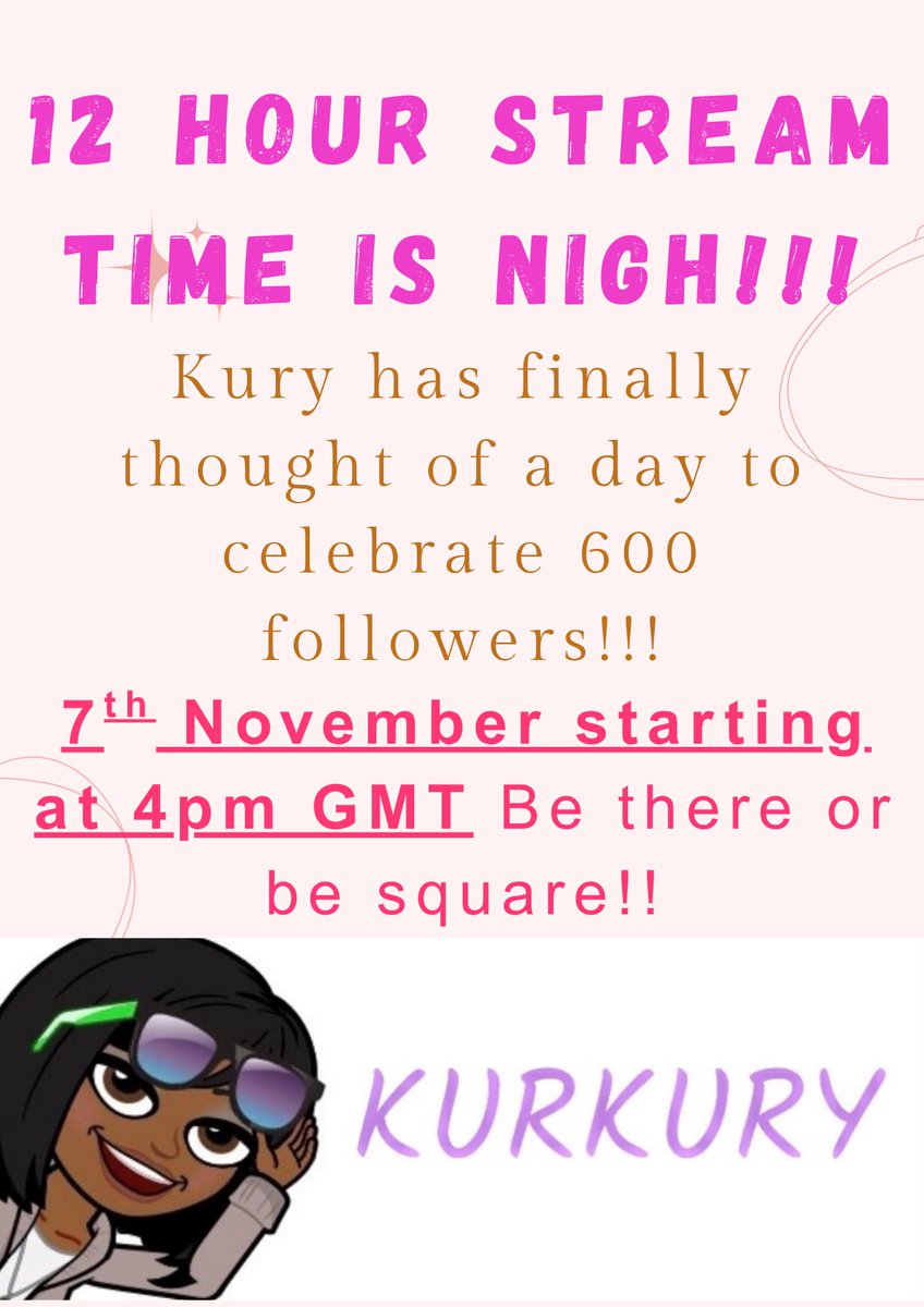 Update on the 600 followers stream!!   12 hour stream next week✨✨
