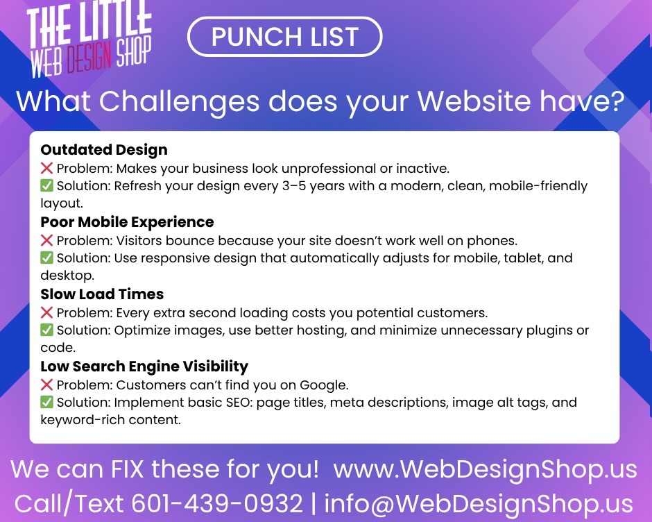 WebTLWDS's tweet image. What Challenges does your Website Have? #webdesign #website #smallbusiness #challenges