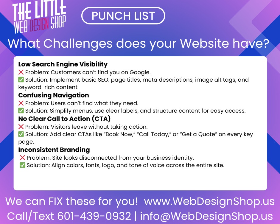 WebTLWDS's tweet image. What Challenges does your Website Have? #webdesign #website #smallbusiness #challenges