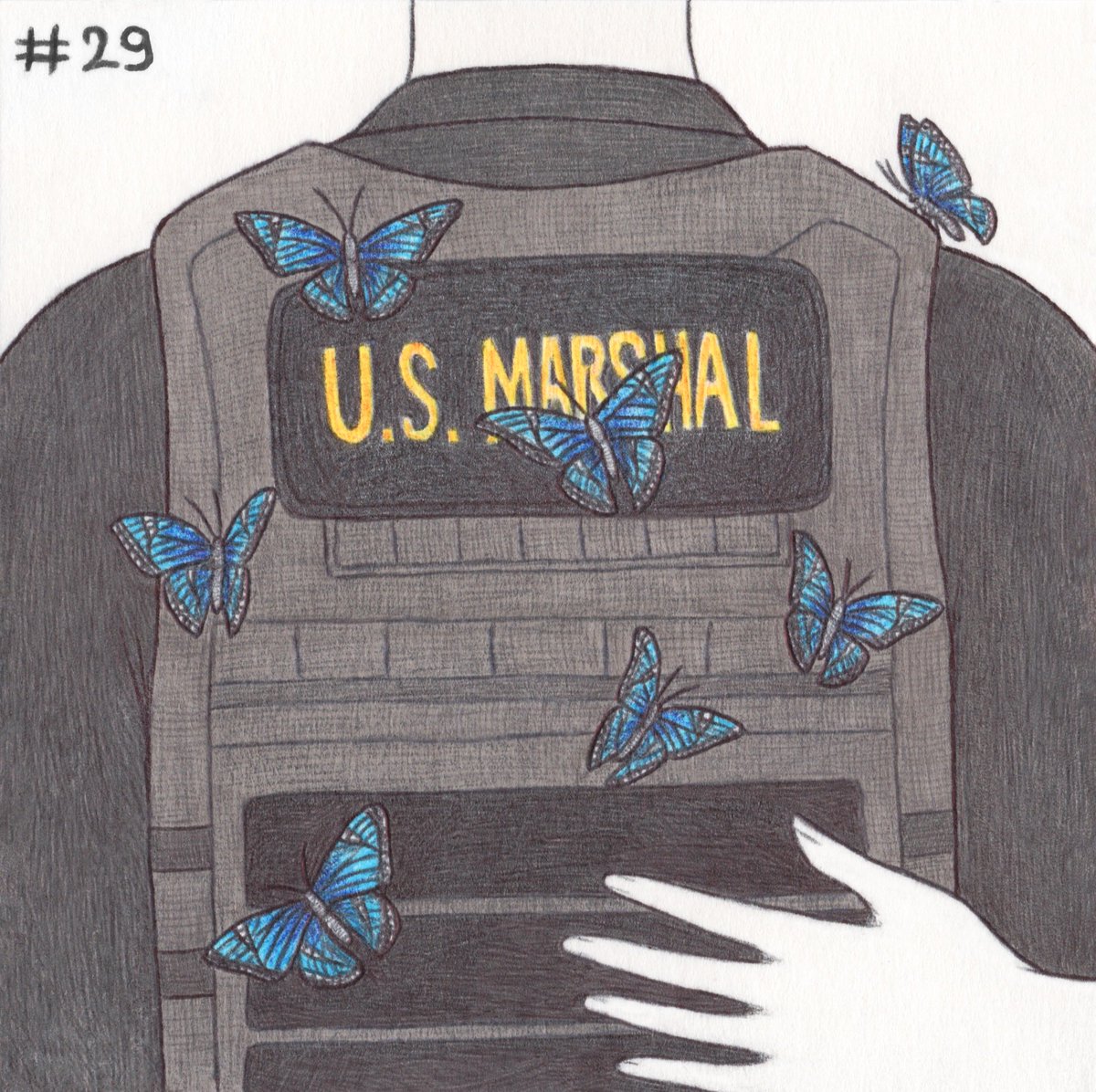 #Inktober2025, Day 29: #Lesson.

“…and when their blood is on your hands, we'll see how heroic you feel.”

#inktober #inktober2025lesson #FarCry5 #CameronBurke #MarshalBurke #FaithSeed #Ubisoft #butterflies #art #fanart #traditionalart
