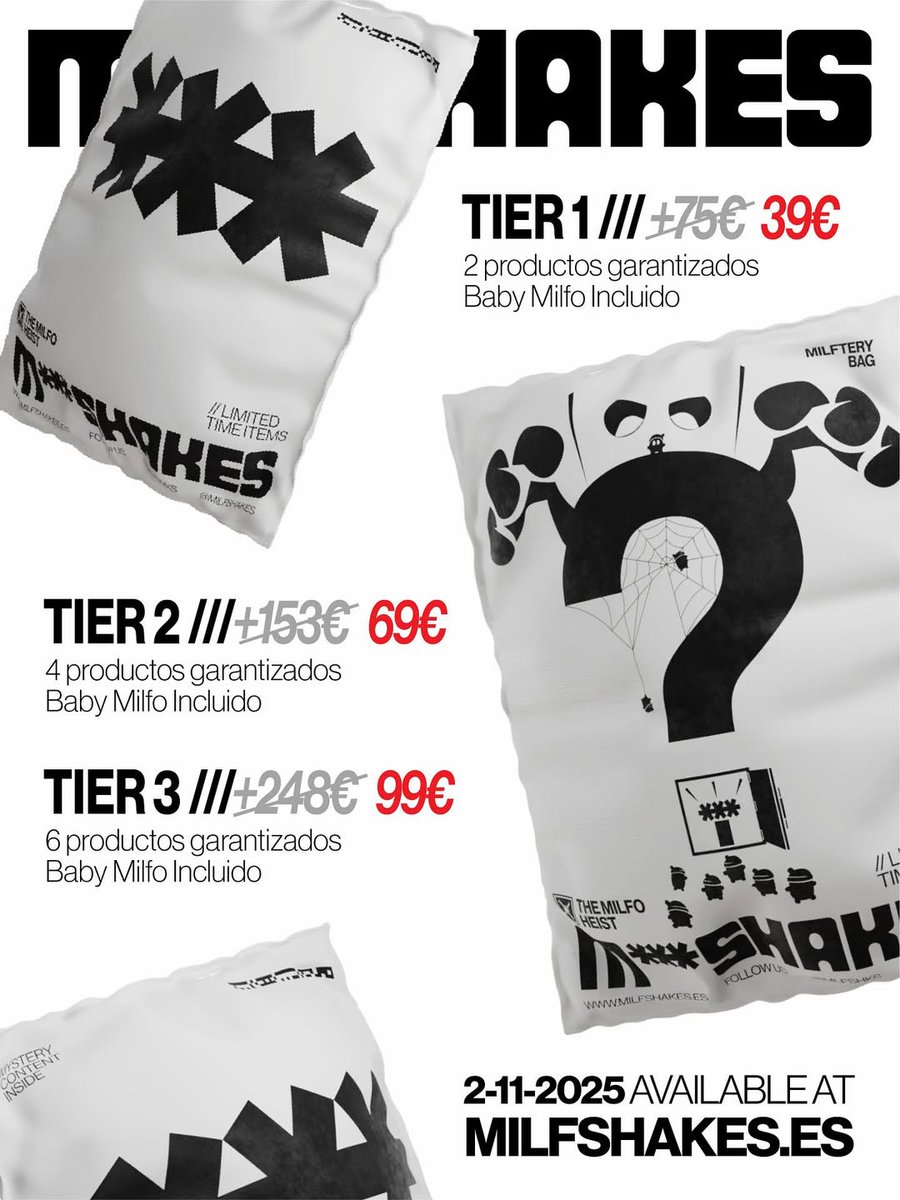 👉🏻 MILFTERY BAGS 👈🏻

- Todas incluyen un Baby Milfo. 🥤
- Lo que te puede tocar.
- Precios.

Fin, boom, al lío. 👍🏻