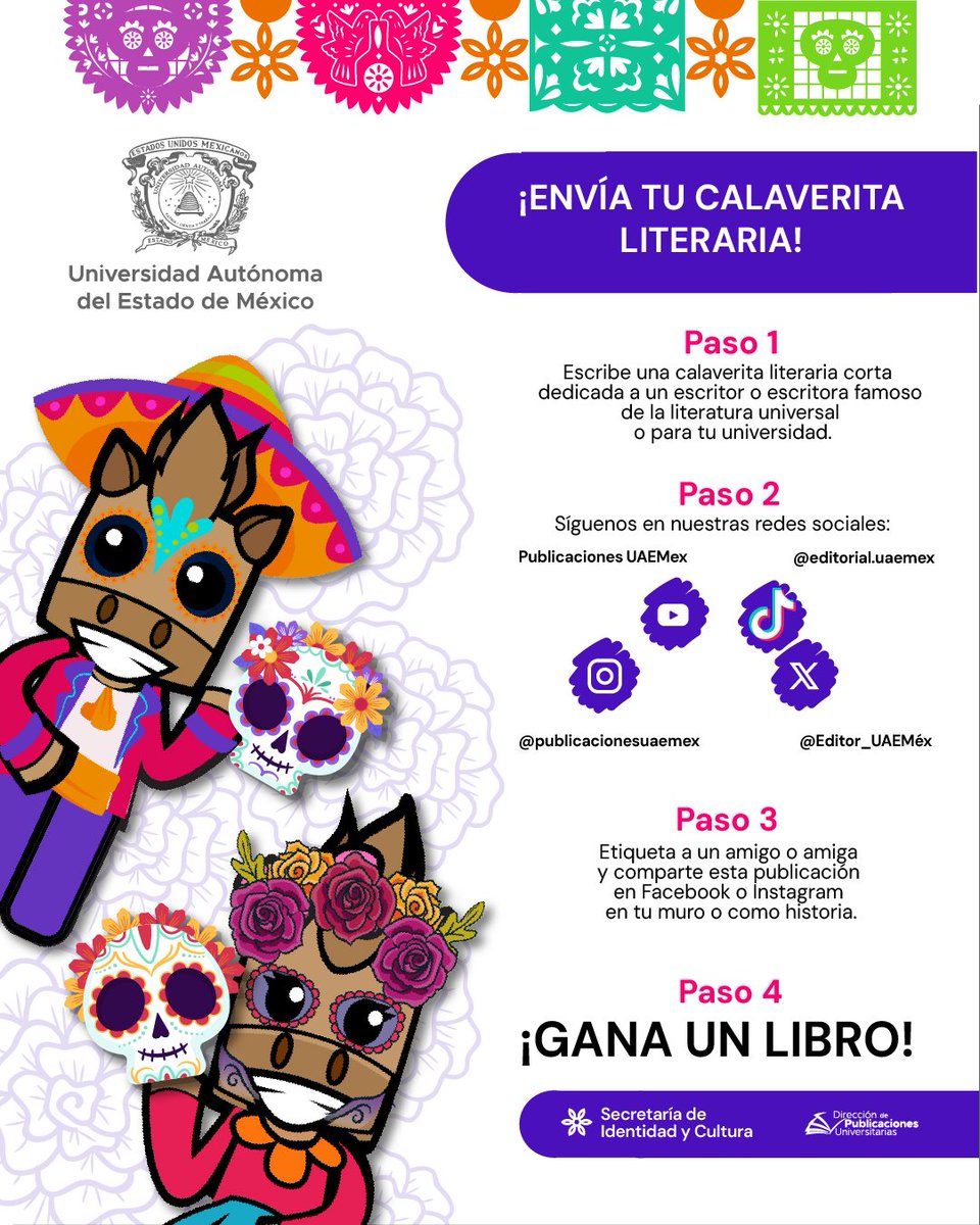 El <a href="/Editor_UAEMex/">Publicaciones UAEMéx</a> premia a sus lectores con un libro ¡GRATIS! ¡Participa y gana! Solo tienes que seguir las instrucciones de las imagen y podrás ganar un libro de la <a href="/UAEM_MX/">UAEMéx</a>
NOTA: Solo serán válidos los comentarios en la red social Facebook. <a href="/SIC_UAEMex/">Secretaría de Identidad y Cultura UAEMéx</a>