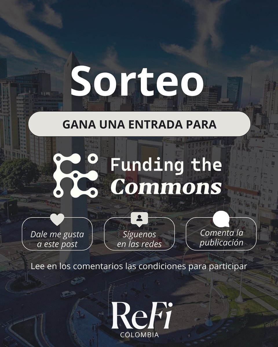🩵 🎟️ SORTEO: Funding the Commons Buenos Aires 2025 🇦🇷

¡Tenemos 3 entradas para la conferencia <a href="/FundingCommons/">Funding The Commons</a> 2025 en Buenos Aires!

🎯 Cada red social tendrá una pregunta diferente, y solo puedes participar una vez, en la red que prefieras. 

Quédate para participar 👇🏻