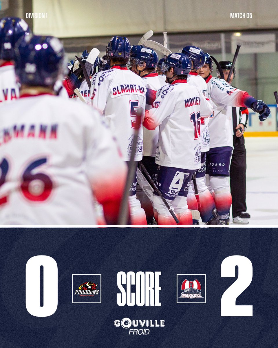 🟥🟦 𝗦𝗰𝗼𝗿𝗲 𝗳𝗶𝗻𝗮𝗹 - 𝗠𝗼𝗿𝘇𝗶𝗻𝗲 - 𝗖𝗮𝗲𝗻

3 POINTS ET UN BLANCHISSAGE  😛

Nos Drakkars ont souffert mais sont montés en puissance dans ce match pour venir gagner 3 points précieux sur la glace des Pingouins !

Buts de Paré et Mulle, 32 arrêts de Quemener !